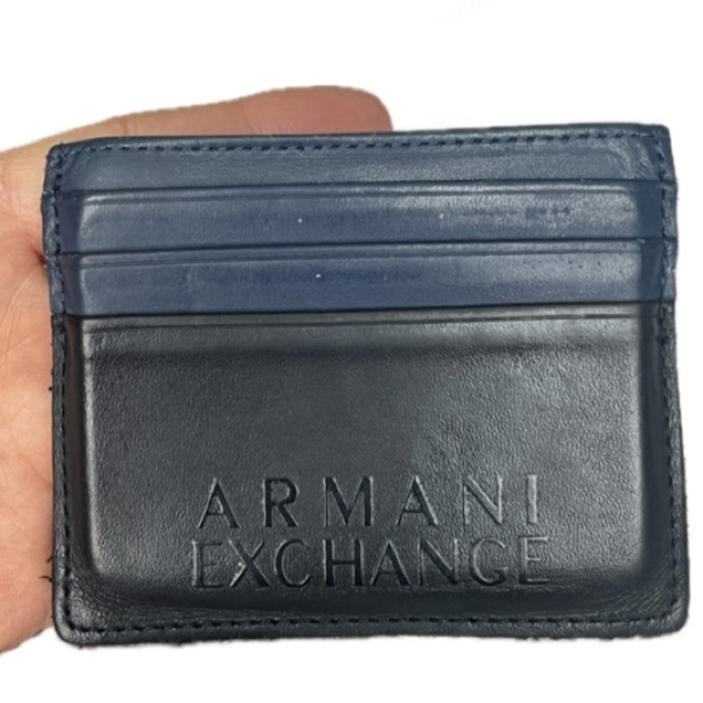 Armani Exchange Black and Blue Card Holder